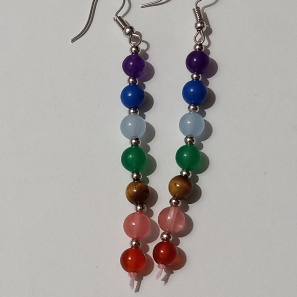 Glass chakra earings - Picture 4 of 5